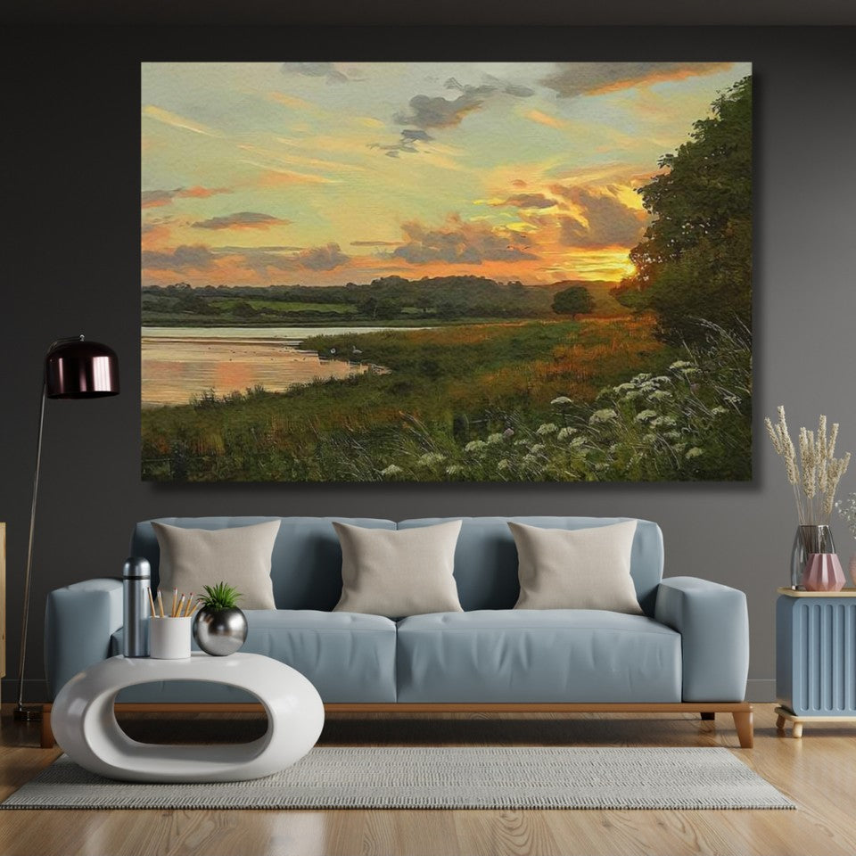 Oil Painting Look Sunset Canvas Painting Landscape Painting Living Room Painting