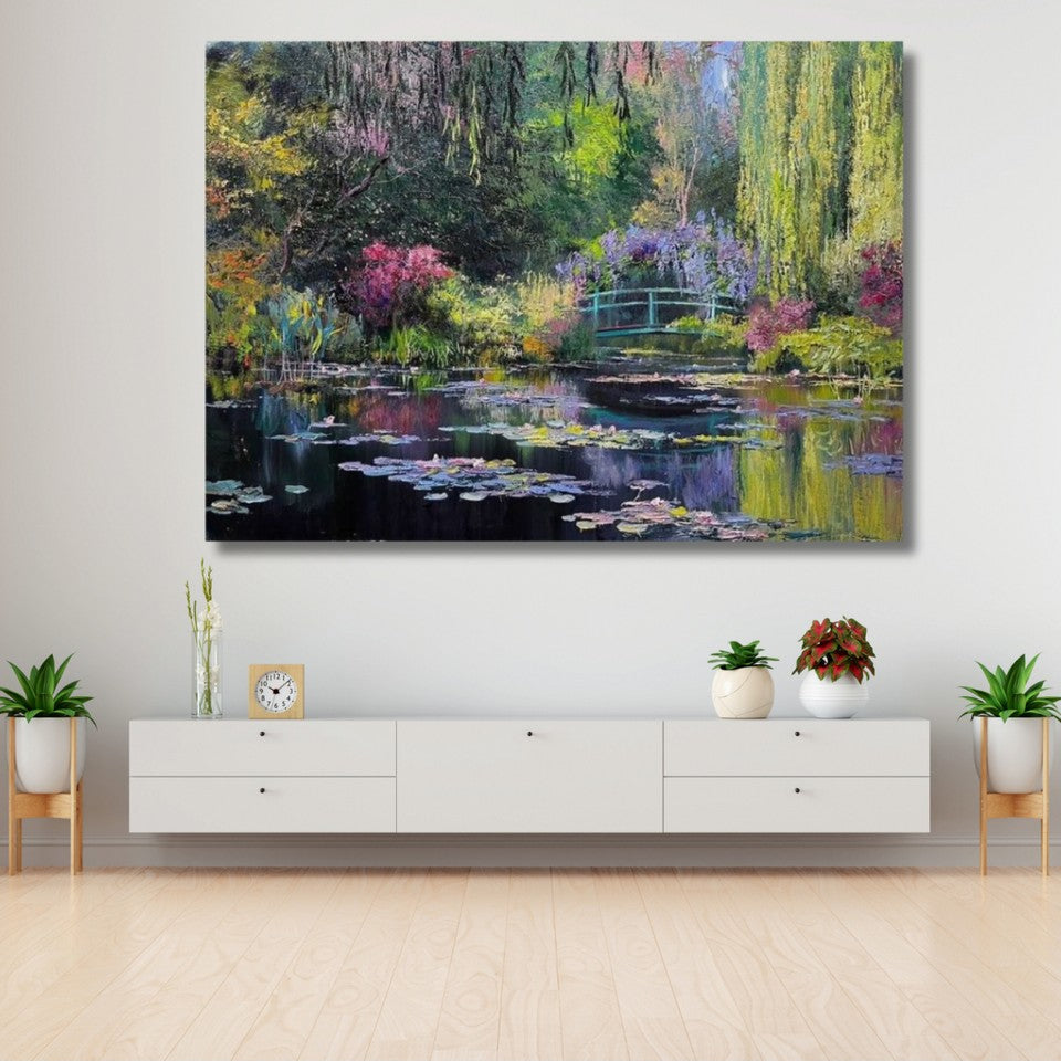 Oil Painting Look Canvas Painting Lake Landscape Classic Canvas Print Painting Living Room Painting