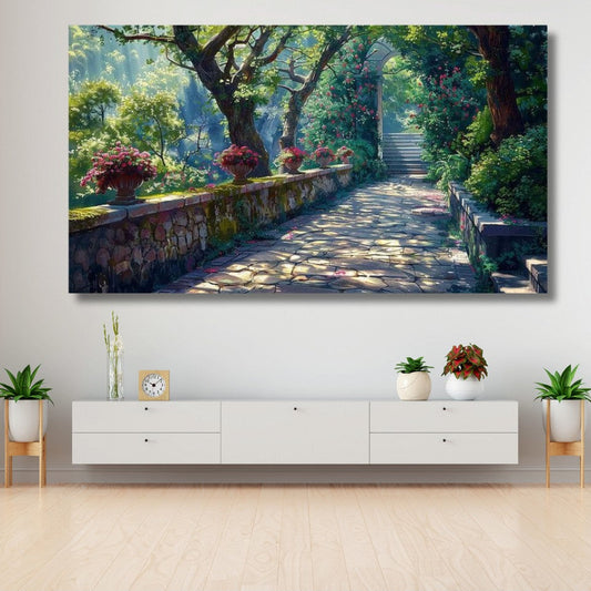 Kanvas Tablo Çiçek Bahçesi Dijital Baskı Tablo Duvar Dekoru Yeni Ev Hediyesi