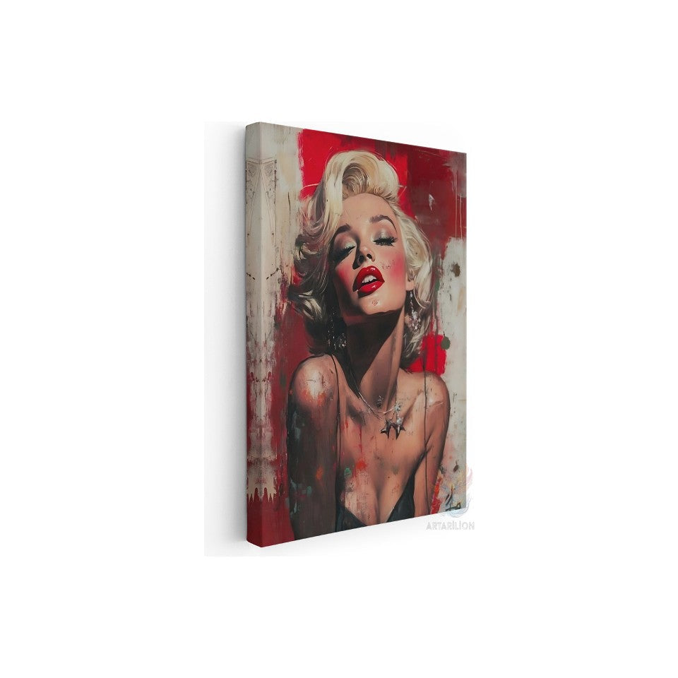 Red and White Wall Art Marilyn Monroe Canvas Print Office Home Art