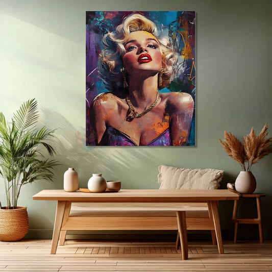 Marilyn Monroe Custom Designed Canvas Painting Modern Colorful Living Room Decor