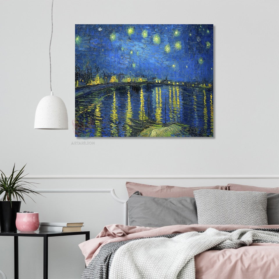 Kanvas Tablo Van Gogh Tablosu Ev Ofis Dekoru Yıldızlı Gece 3 Klasik Duvar Tablosu