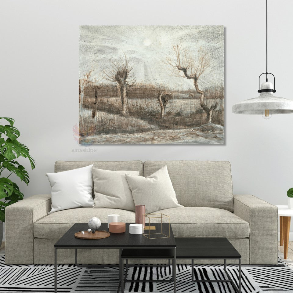 Kanvas Tablo Van Gogh Tablosu Ev Ofis Dekoru Kurumuş Topraklar Klasik Duvar Tablosu