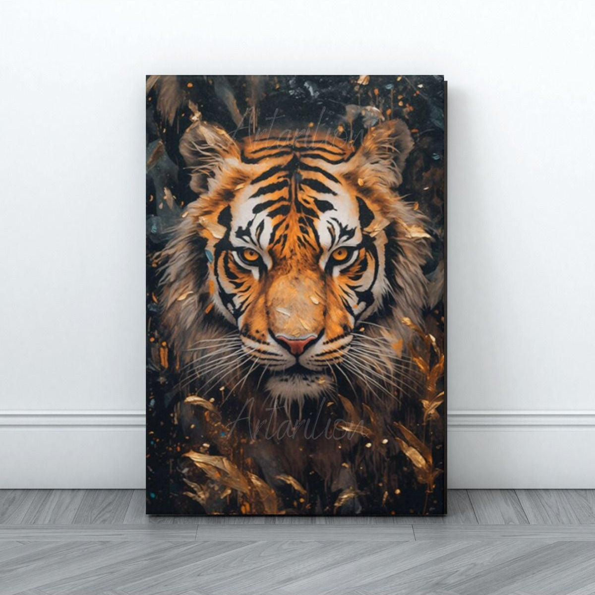 Canvas Digital HD Print Canvas Painting Tiger Visual Living Room Wall Painting
