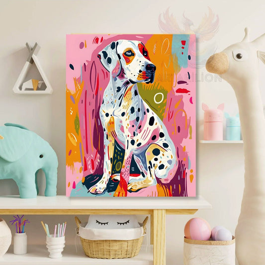 Canvas Spotted Dog Patterned Painting Printed Painting Playroom Painting Wall Decor Children's Room Painting