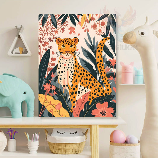 Canvas Cheetah Patterned Painting Printed Painting Home Decor Wall Decor Children's Room Painting