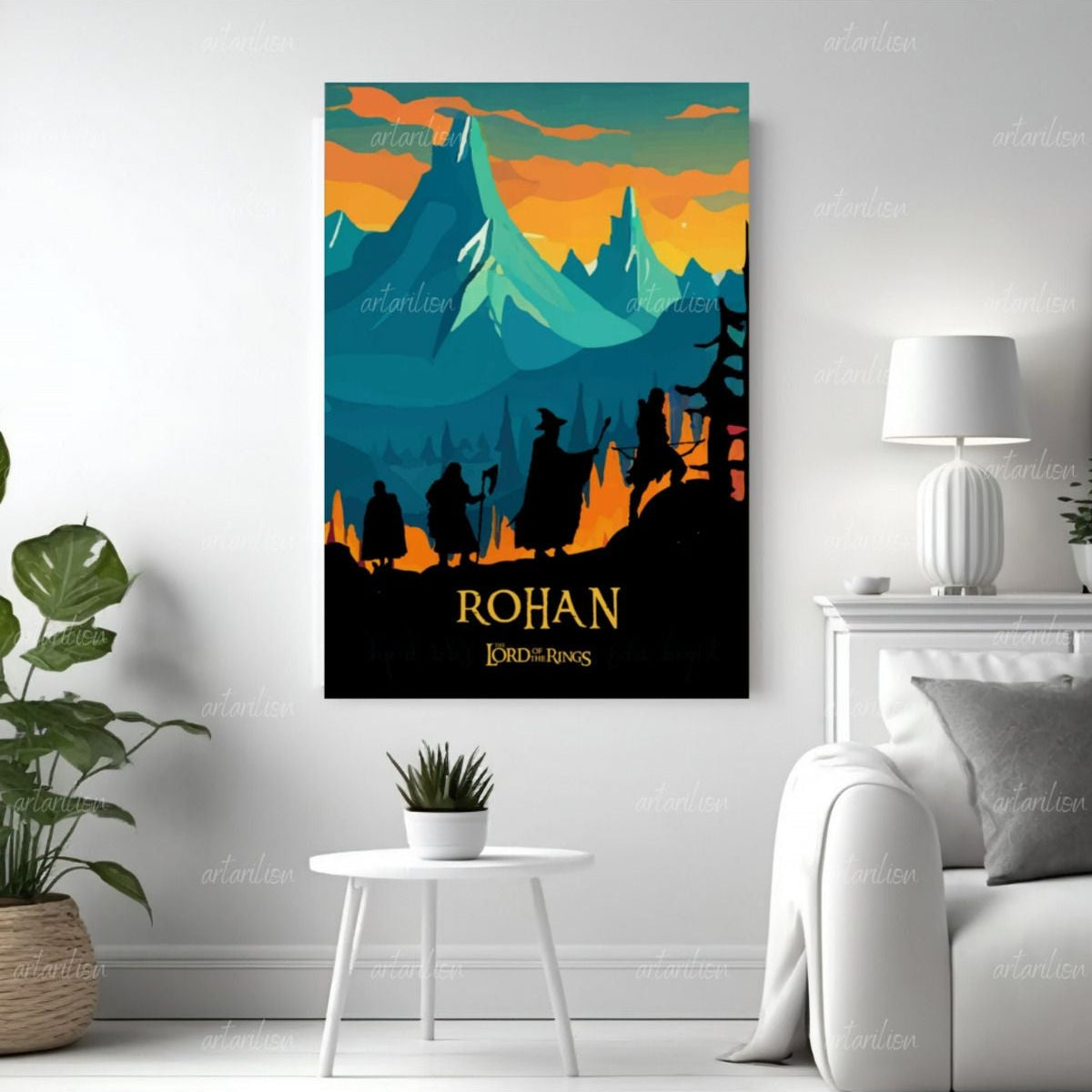 Yüzüklerin Efendisi Rohan Kanvas Tablo Duvar Dekorasyonu LOTR Oyun Odası Salon Dizi Film Tablosu