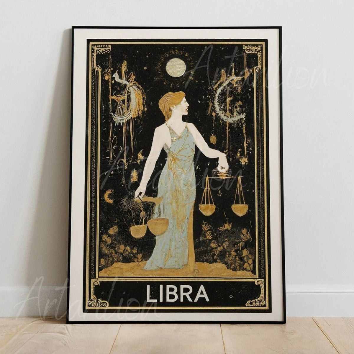Kanvas Dijital HD Baskı Kanvas Tablo Libra Burcu Kanvas Tablo Zodiac Burç Duvar Tablosu