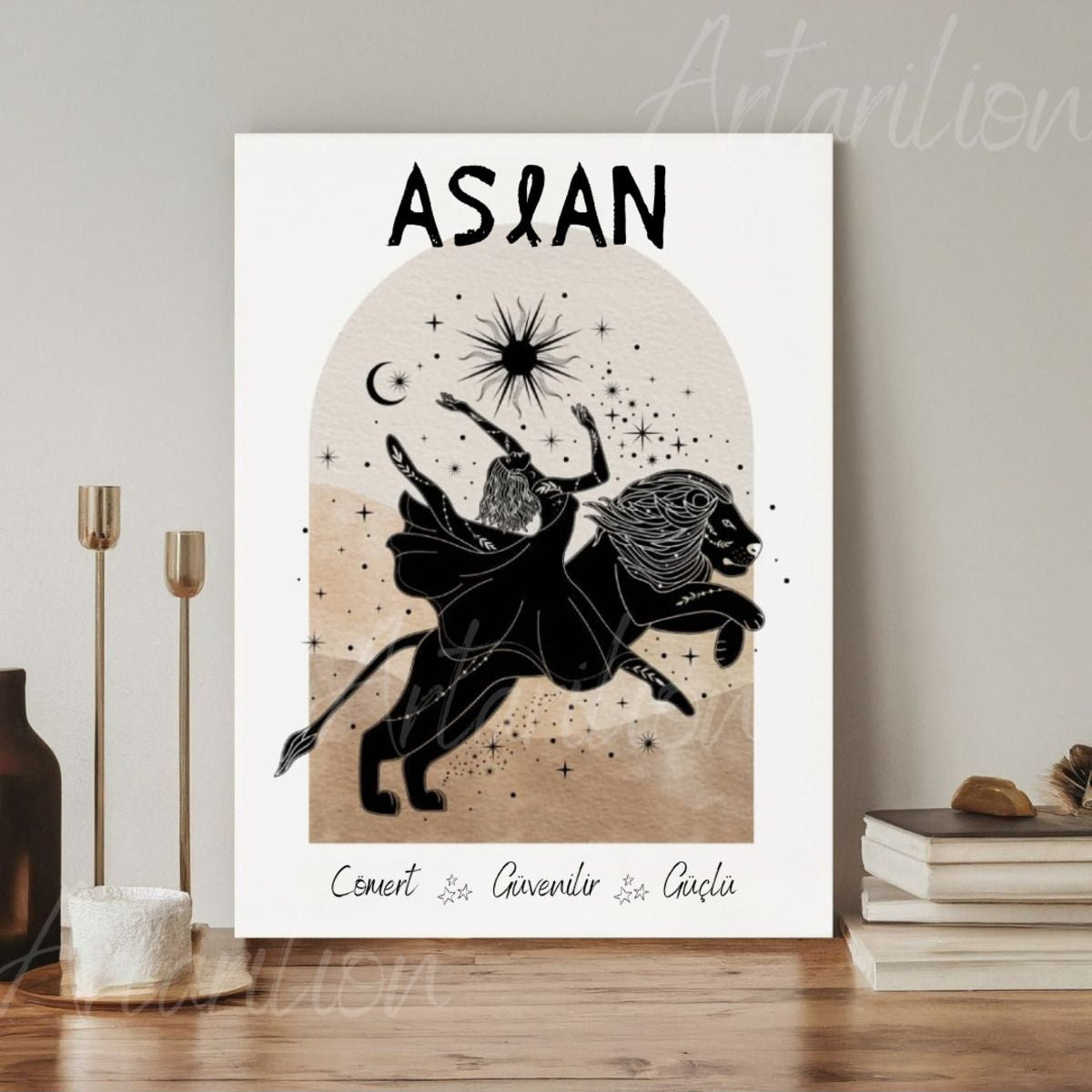 Dijital HD Baskı Kanvas Tablo Aslan Burcu Kanvas Tablo Zodiac Burç Duvar Tablosu