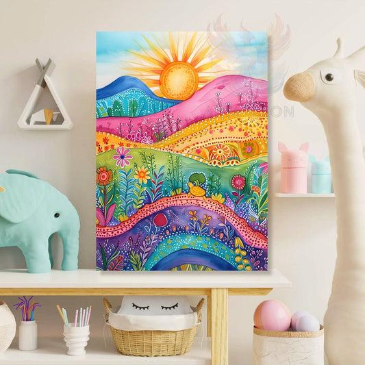 Canvas Colorful Nature Patterned Printed Painting Wall Painting Wall Decor Children's Room Painting