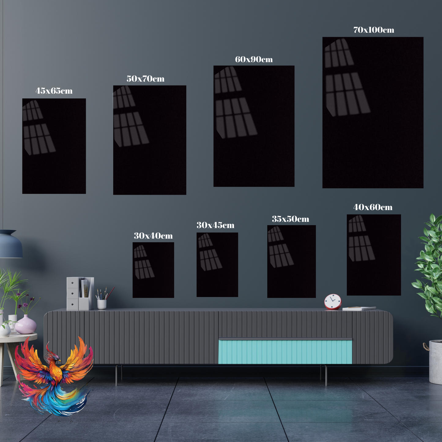 Cam Tablo Djital Baskı Salon Duvar Tablosu Manzara Tablosu