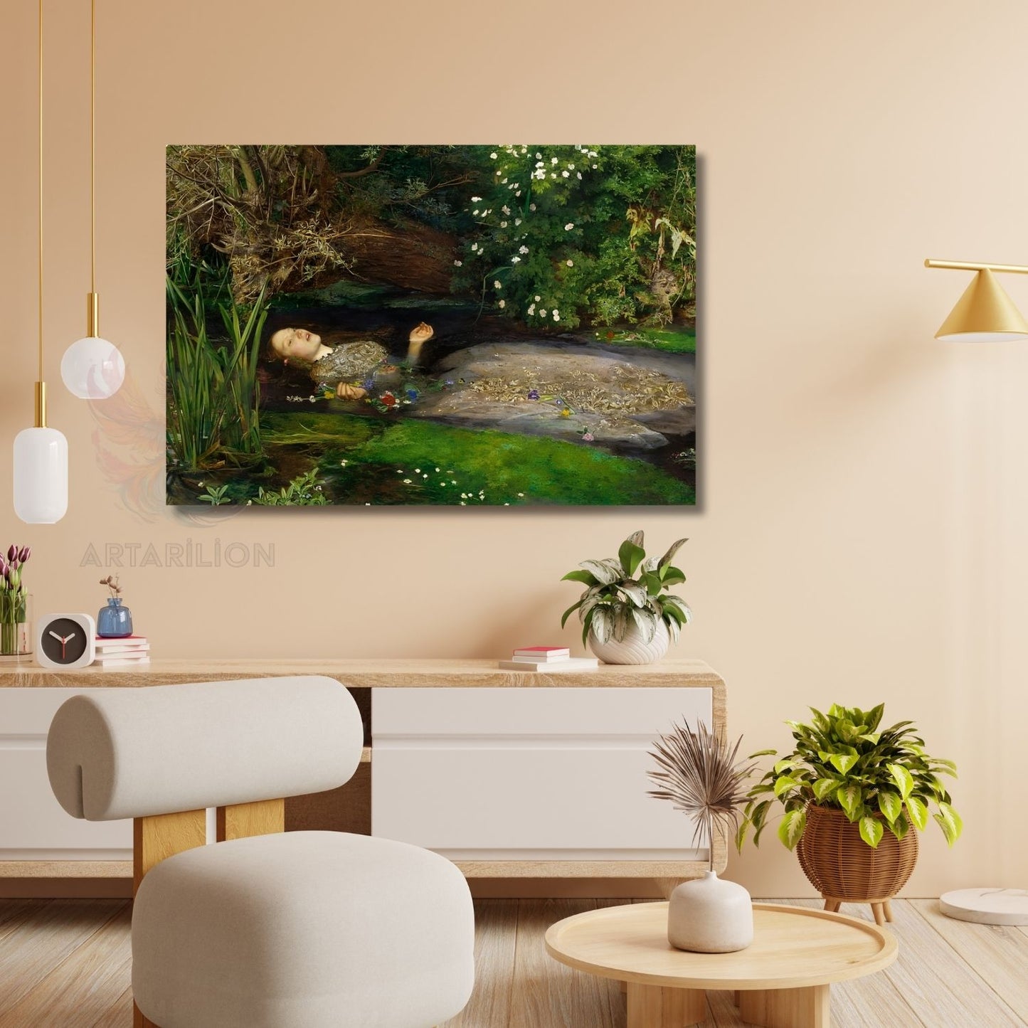 Kanvas Tablo John Everett Millais OPHELIA Tablosu Ev Ofis Dekoru Klasik Duvar Tablosu Baskı Tablo