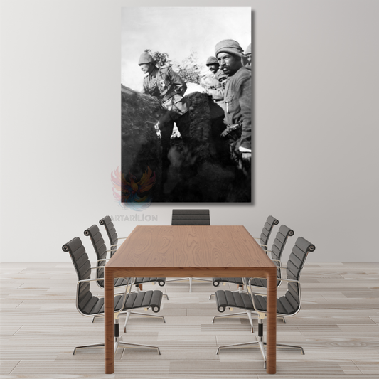 Atatürk Visual on the Front Canvas Painting Brave Atatürk Wall Painting Home Office Decor