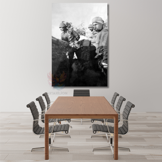 Cephede Atatürk Görseli Cam Tablo Cesur Atatürk Duvar Tablosu Ev Ofis Dekoru