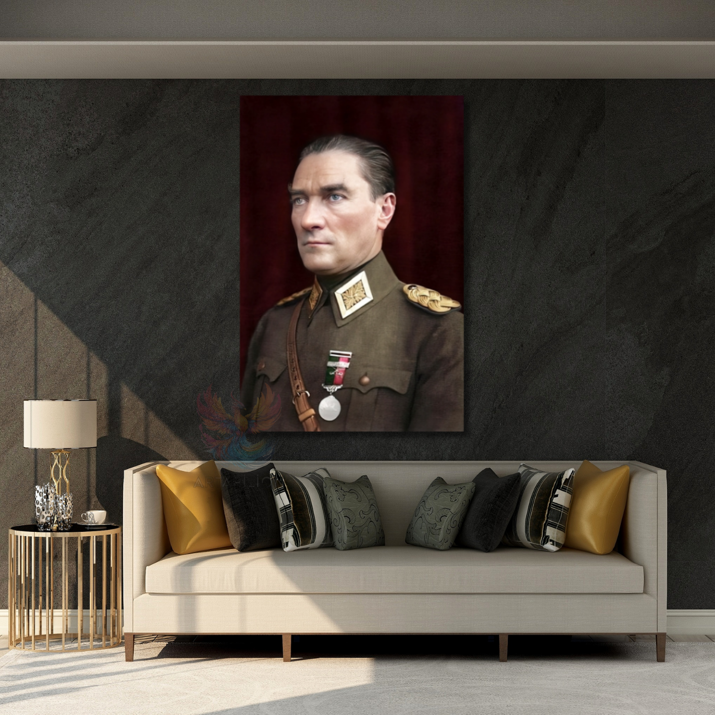 Dikey Kanvas Renkli Atatürk Tablosu Kanvas Ofis Ev Tablosu Duvar Dekoru