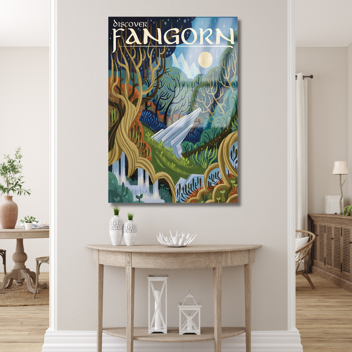 Yüzüklerin Efendisi Cam Fangorn Ormanları Dijital Baskı Kırılmaz Cam Tablo LOTR Cam Tablo Dizi Film