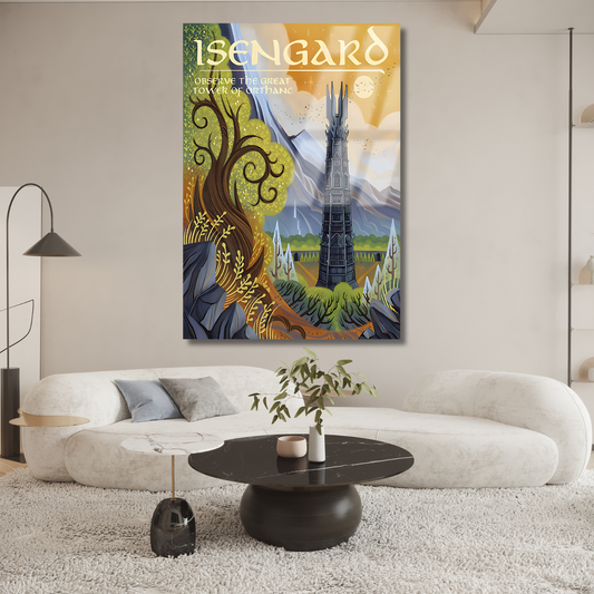 Yüzüklerin Efendisi Cam İsengard Dijital Baskı Kırılmaz Cam Tablo LOTR Cam Tablo Dizi Film