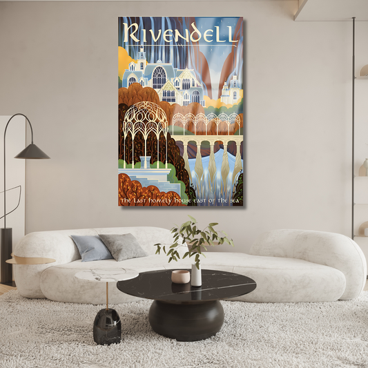 Yüzüklerin Efendisi Cam Rivendell Dijital Baskı Kırılmaz Cam Tablo LOTR Cam Tablo Dizi Film