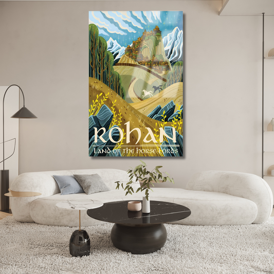 Yüzüklerin Efendisi Cam Rohan Dijital Baskı Kırılmaz Cam Tablo LOTR Cam Tablo Dizi Film