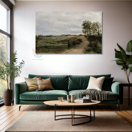 Kanvas Dikey Duvar Tablosu Kanvas Vintage Doga Manzarasi Ev Ofis Salon Modern Duvar Tablosu
