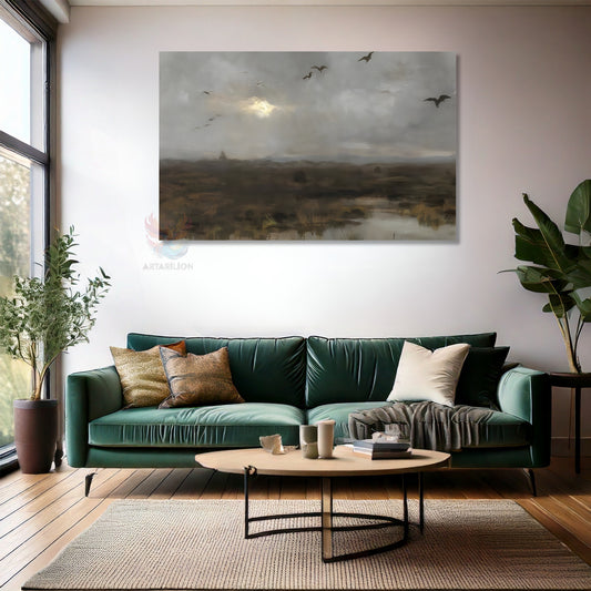 Kanvas Dikey Duvar Tablosu Kanvas Vintage Gokyuzu Ev Ofis Salon Modern Duvar Tablosu