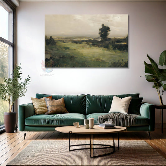 Kanvas Dikey Duvar Tablosu Kanvas Vintage Kirsal Manzara Ev Ofis Salon Modern Duvar Tablosu