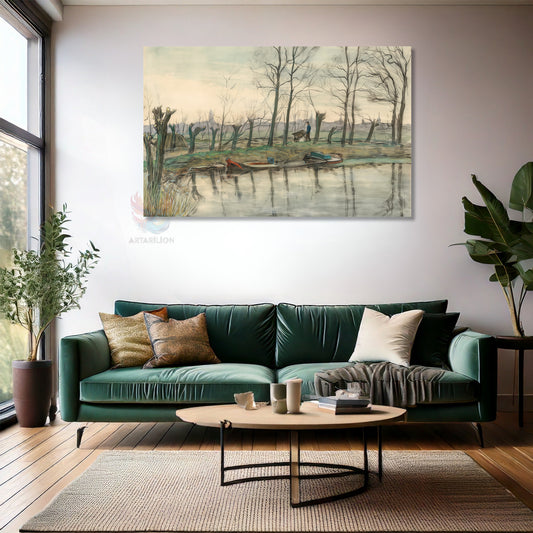 Kanvas Dikey Duvar Tablosu Kanvas Vintage Manzara Ev Ofis Salon Modern Duvar Tablosu