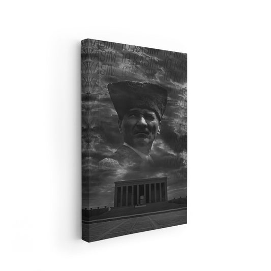 Kanvas Dikey Duvar Tablosu Kanvas Anıtkabir Atatürk Ev Ofis Salon Modern Duvar Tablosu