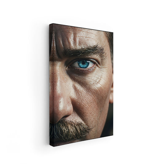 Kanvas Dikey Duvar Tablosu Kanvas Atatürk Yarım Portre Ev Ofis Salon Modern Duvar Tablosu