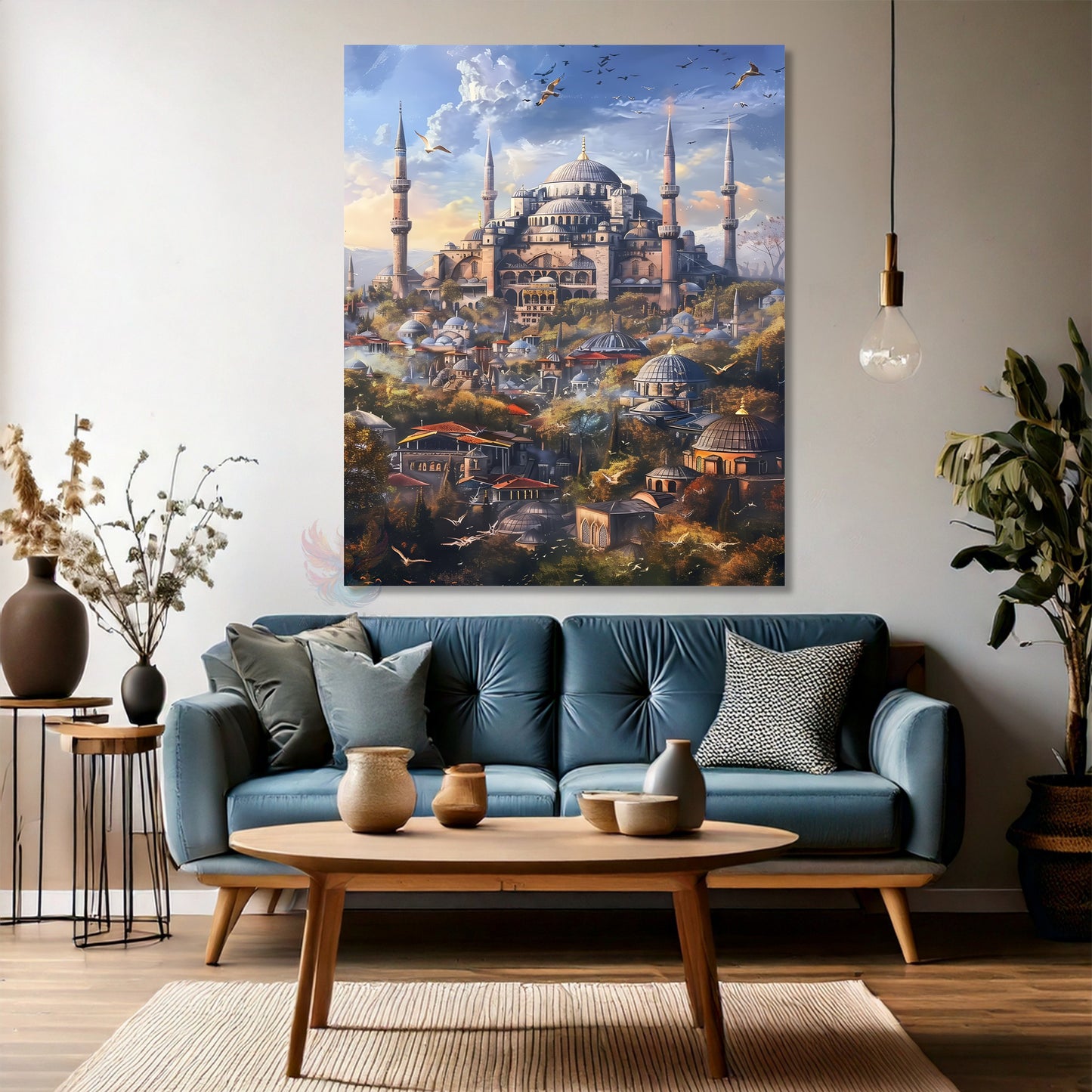 Kanvas Dikey Duvar Tablosu Kanvas Ayasofya Ev Ofis Salon Modern Duvar Tablosu