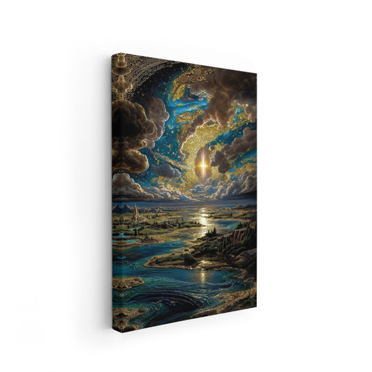 Canvas Vertical Wall Art, Canvas Fantastic Sky, Home Office Living Room Modern Wall Painting
