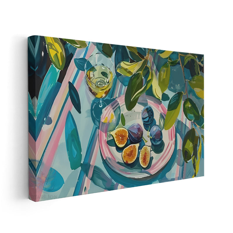 Canvas Vertical Wall Art, Canvas Fig Plate, Home Office Living Room Modern Wall Art