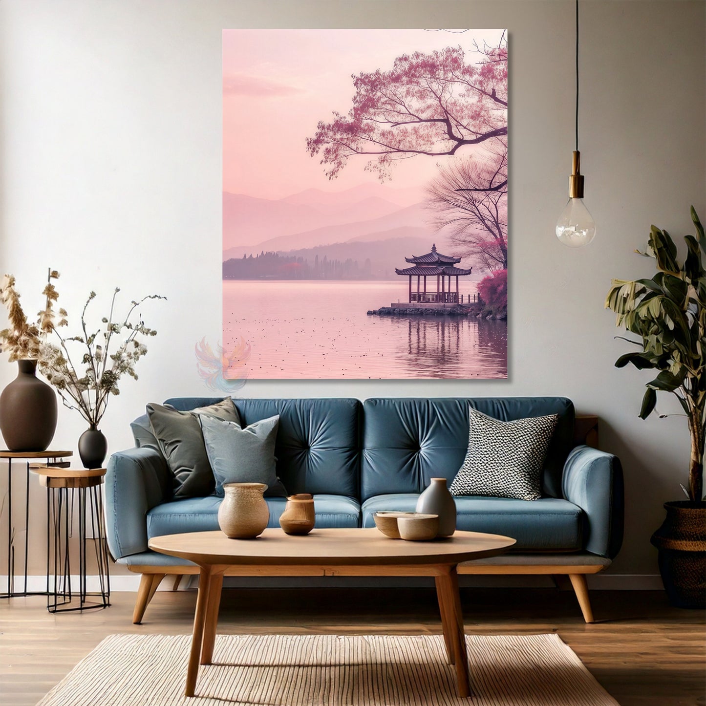 Kanvas Dikey Duvar Tablosu Kanvas Japonya Pembe Gökyüzü Ev Ofis Salon Modern Duvar Tablosu