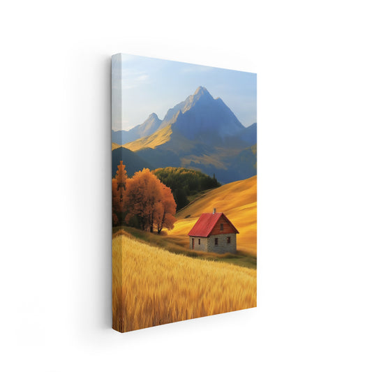 Canvas Vertical Wall Art Canvas Countryside House Home Office Living Room Modern Wall Art