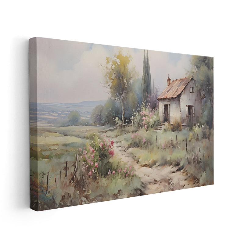 Canvas Vertical Wall Art Canvas Village House 2 Home Office Living Room Modern Wall Art