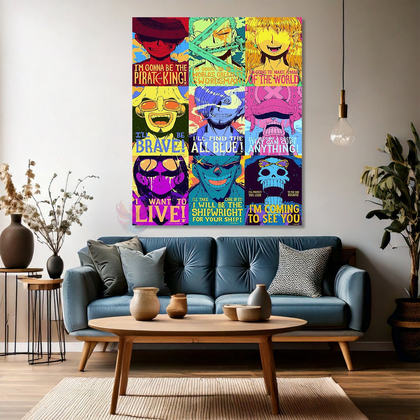 Kanvas Dikey Duvar Tablosu Kanvas One Piece Tayfa Ev Ofis Salon Modern Duvar Tablosu