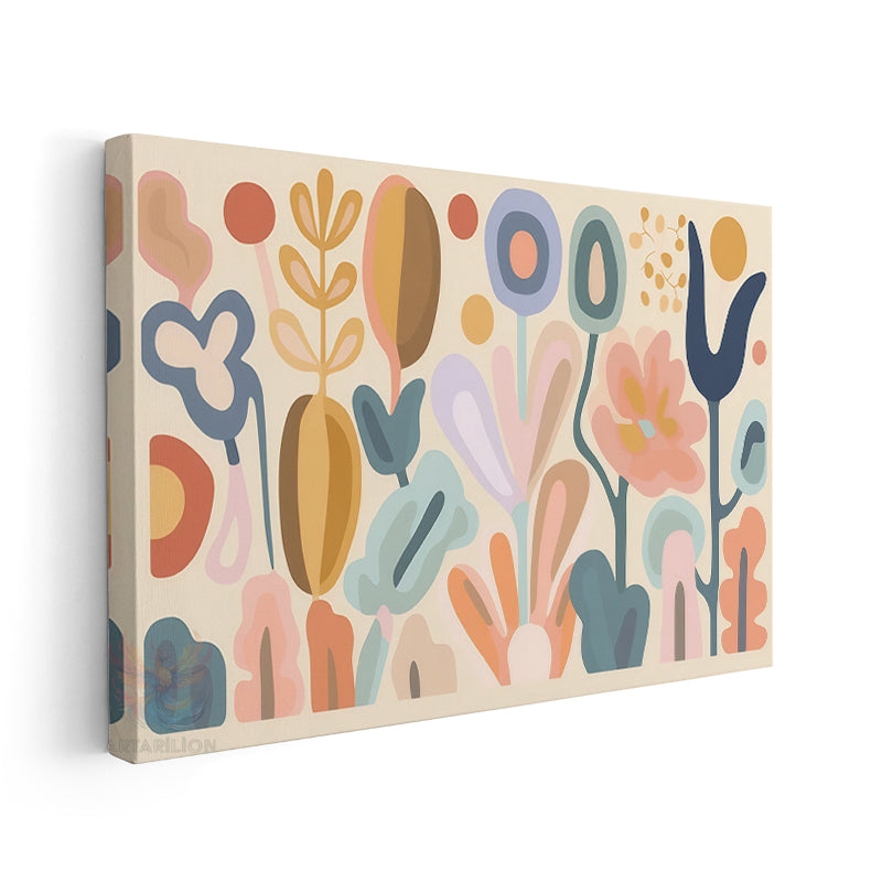 Canvas Vertical Wall Art, Canvas Pastel Colors, Shapes 2, Home, Office, Living Room, Modern Wall Art