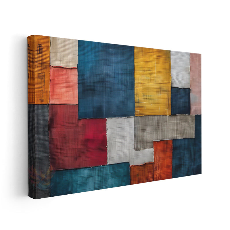 Canvas Vertical Wall Art Canvas Color Squares 2 Home Office Living Room Modern Wall Art
