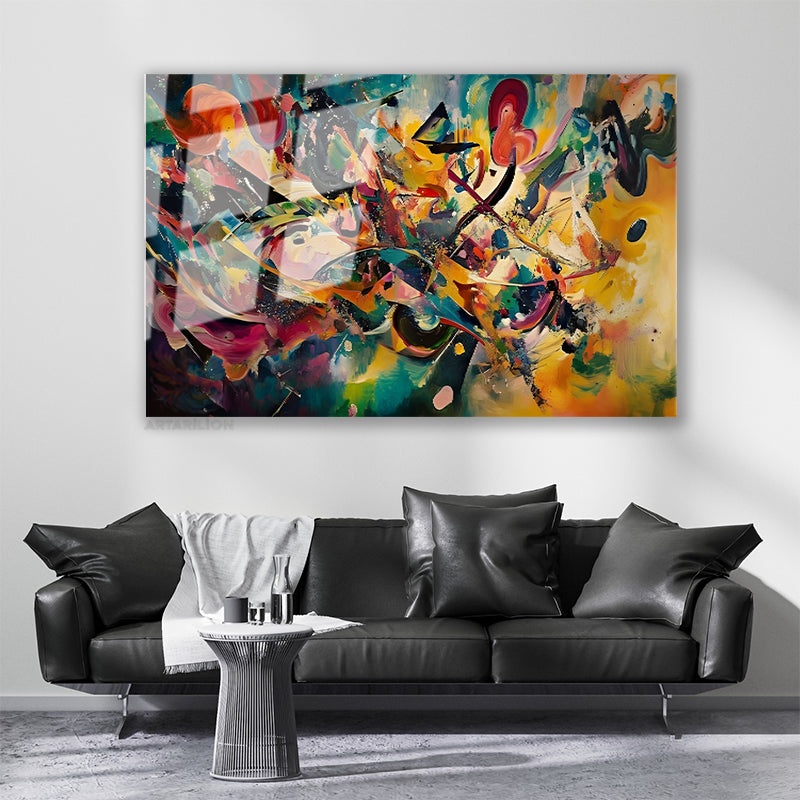 Glass Horizontal Wall Art, Glass Color Solstice 2, Modern Wall Art for Home, Office, and Living Room.