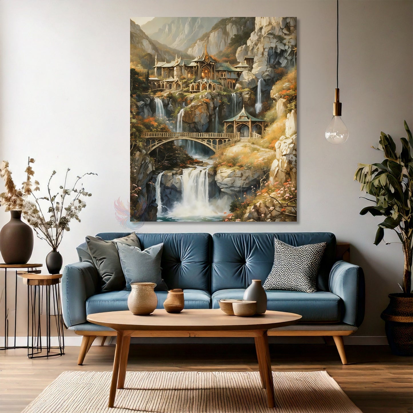 Kanvas Dikey Duvar Tablosu Kanvas Rivendell LOTR Tablo Ev Ofis Salon Modern Duvar Tablosu