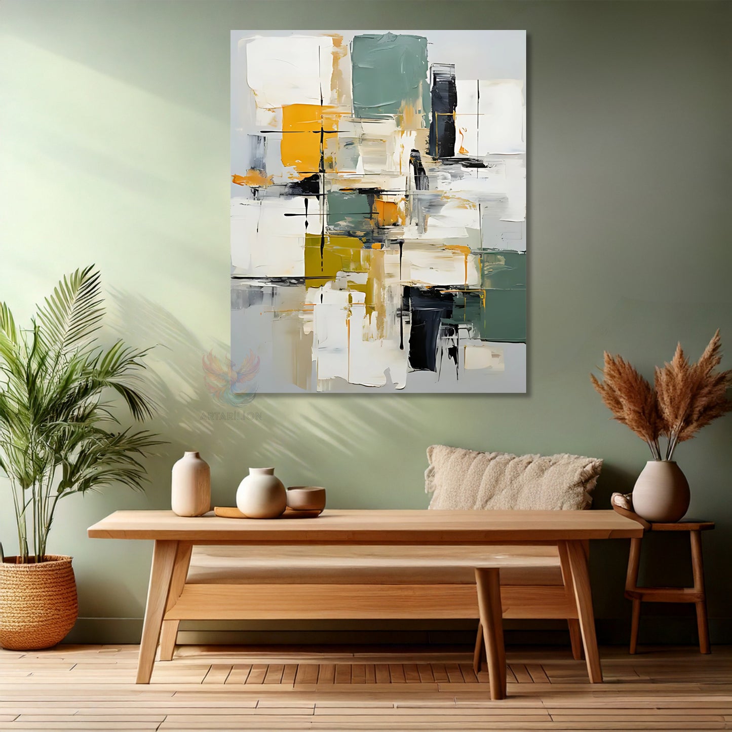Oil Painting Look Abstract Canvas Painting Simple Stylish Modern Living Room Canvas Wall Painting