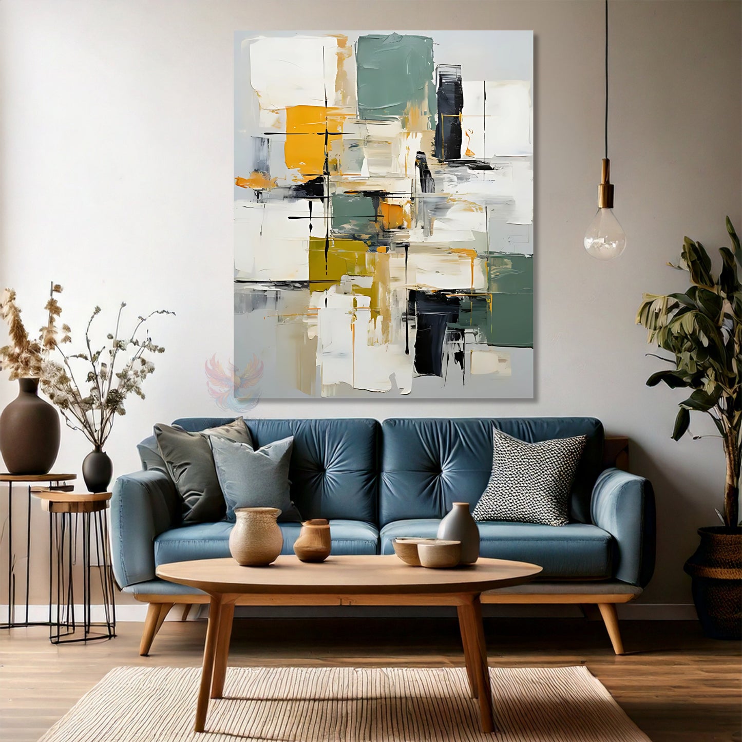 Oil Painting Look Abstract Canvas Painting Simple Stylish Modern Living Room Canvas Wall Painting
