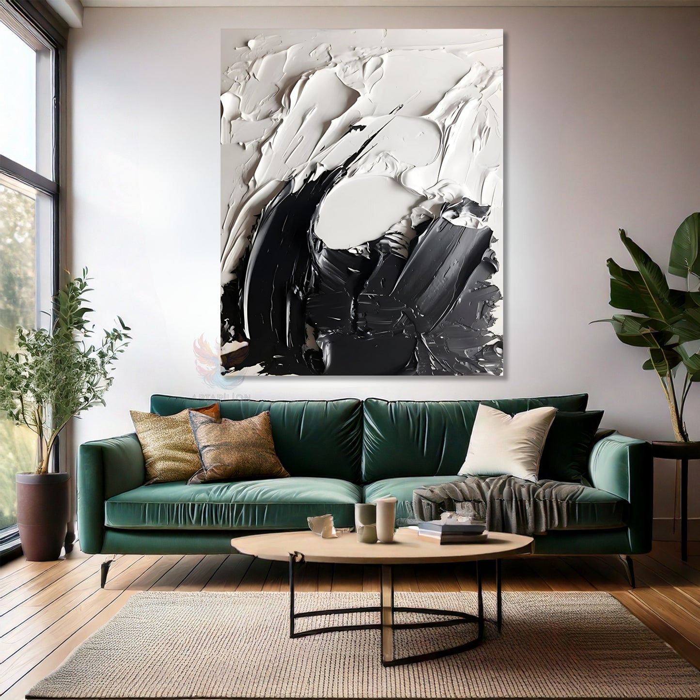 Soyut Temalı Kanvas Tablo Modern Sade Şık Siyah ve Beyaz Salon Ev Dekorasyon Kanvas Duvar Tablosu