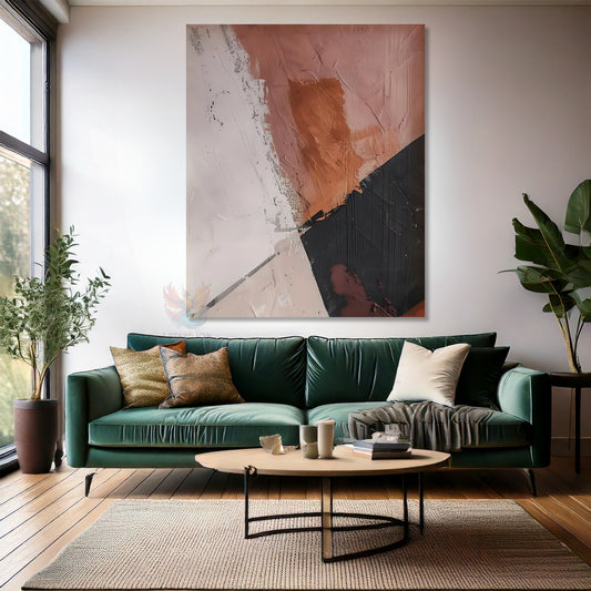 Abstract Themed Oil Painting Look Brush Strokes Canvas Modern Living Room Canvas Wall Painting