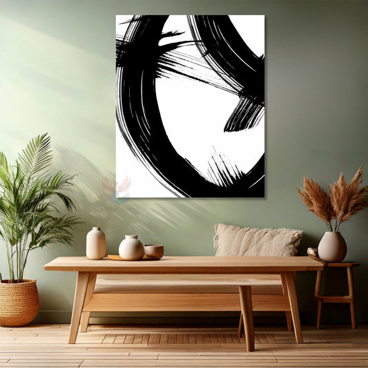 Black Brush Trace Canvas Wall Painting Abstract Digital Print Living Room Painting Modern Design Painting