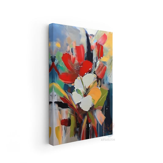 Canvas Wall Painting Abstract Flowers Oil Painting Look Digital Print Living Room Painting Modern Painting