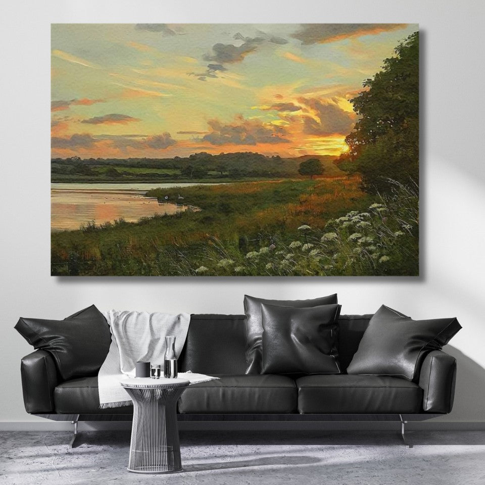 Oil Painting Look Sunset Canvas Painting Landscape Painting Living Room Painting