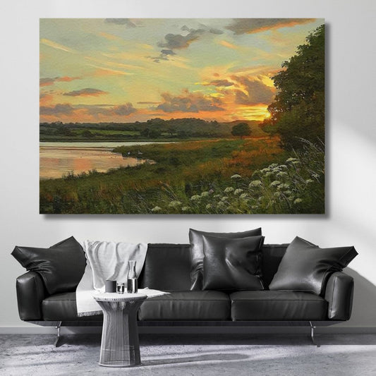 Oil Painting Look Sunset Canvas Painting Landscape Painting Living Room Painting