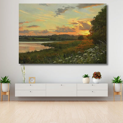 Oil Painting Look Sunset Canvas Painting Landscape Painting Living Room Painting