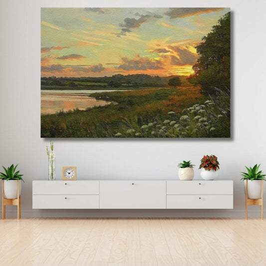 Oil Painting Look Sunset Canvas Painting Landscape Painting Living Room Painting